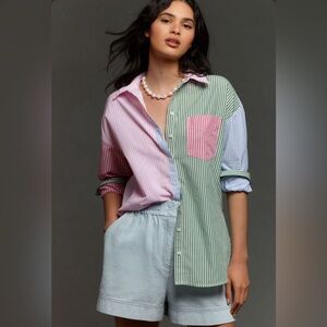 Maeve Striped Multicolor Button-Up Shirt